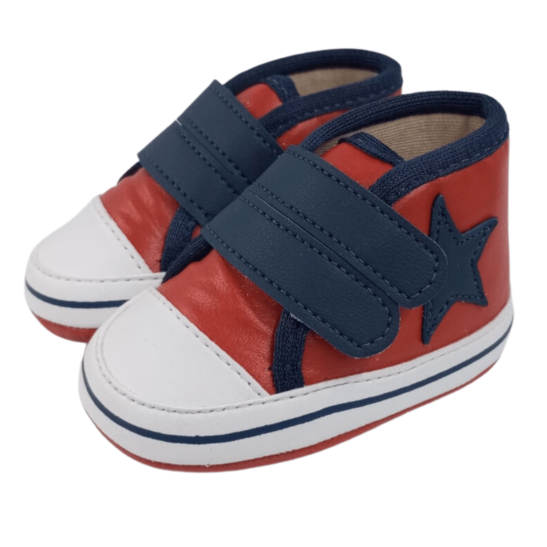 Tênis Baby Estrela Cano alto Vermelho