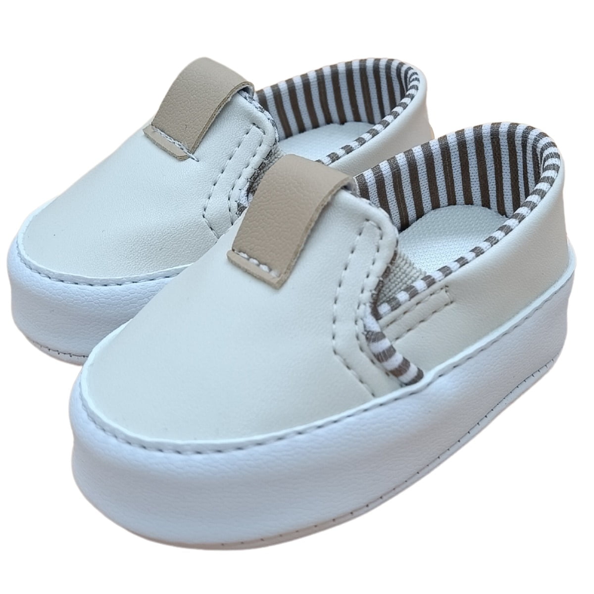 Sapatinho de bebe Menino Tênis de bebe Slip On forro Listra