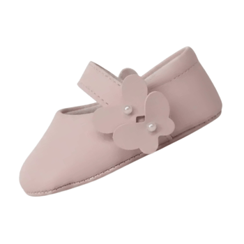 Sapatilha Baby Trança e Borboleta Rosa