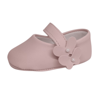Sapatilha Baby Trança e Borboleta Rosa