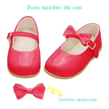 Sapatilha com Lacinho de Verniz Lindo e Elegante
