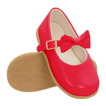 Sapatilha com Lacinho de Verniz Lindo e Elegante