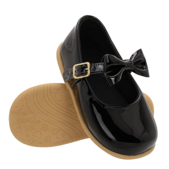 Sapatilha com Lacinho de Verniz Lindo e Elegante